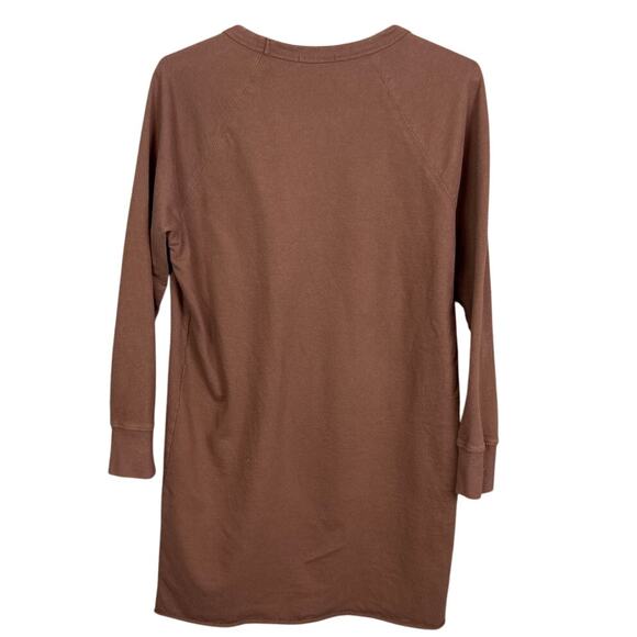 Standard James Perse Women's Fleece Crew Neck Sweatshirt Dress Brown Size 1 US-S - Picture 3 of 7
